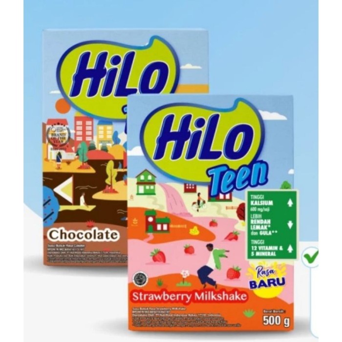 

(BestSeller) HiLo Teen Chocolate 500gr/ Strawberry Milkshake 500gr/Teen Taro 500gr