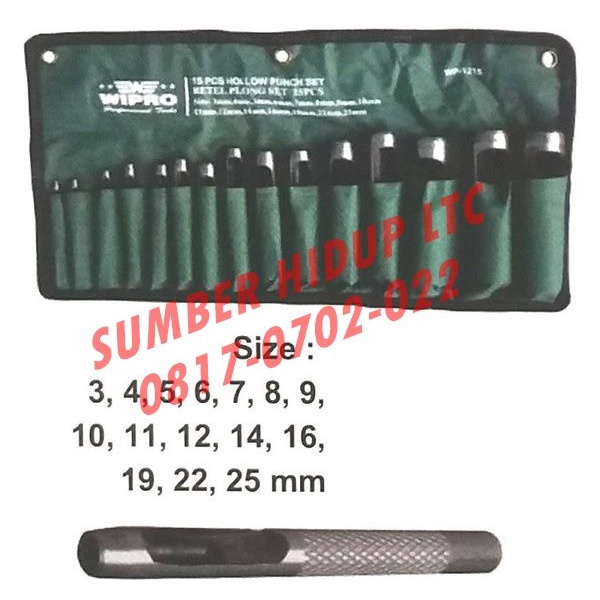 

Jual [READY] Hollow Punch / Betel Plong Set 15 Pcs - Wipro WP1215