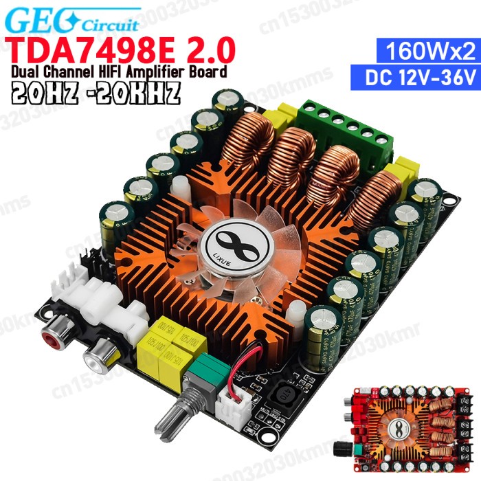 TDA7498E 2.0 Dual Channel HIFI Stereo Module 160Wx2 High Power Digital Power Amplifier Board Support