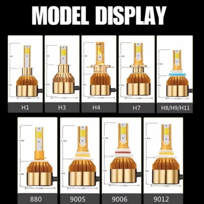 BOBLTECH Lampu Headlamp Foglamp Mobil Led Dua Warna H1 H3 H11 H7 HB4 12V - 24V