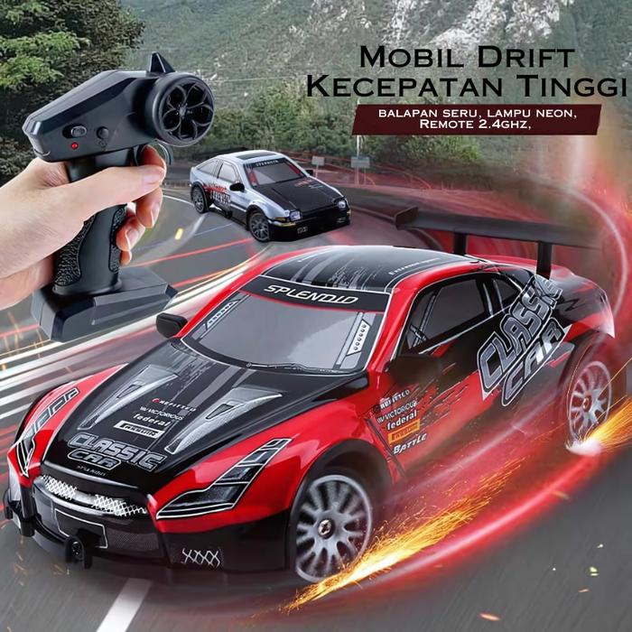 Toy Studio Mobil RC Remot Drift 4WD Racing Mini Skala 1:20 2.4 GHz Keluar Lampu