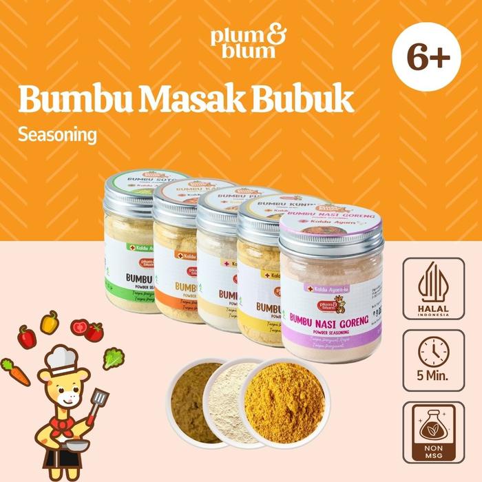 

Plum & Blum Bumbu Masak Mpasi Non MSG Bumbu Soto Bumbu Putih Powder - 50 gr