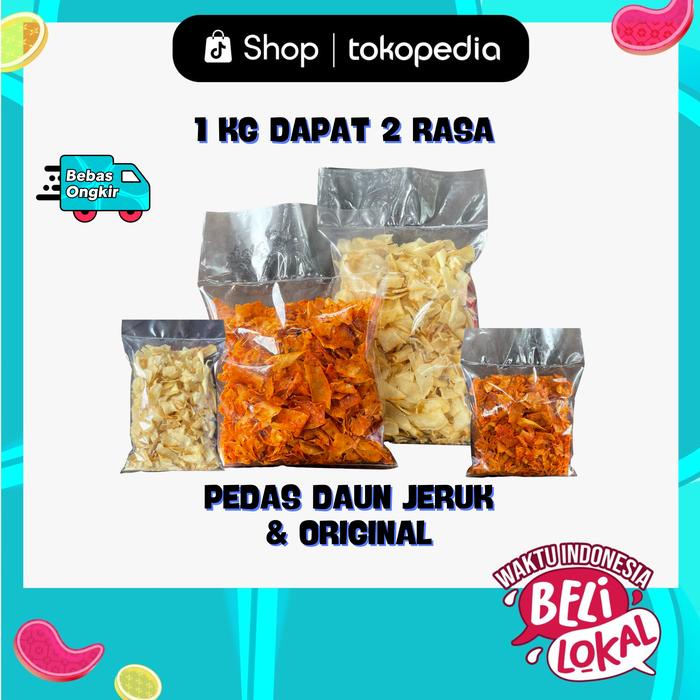 

500Gram Keripik Kriwil Pedas Daun Jeruk & Keripik Kriwil Original 500 Gram Keripik Kriwil Sari Asih