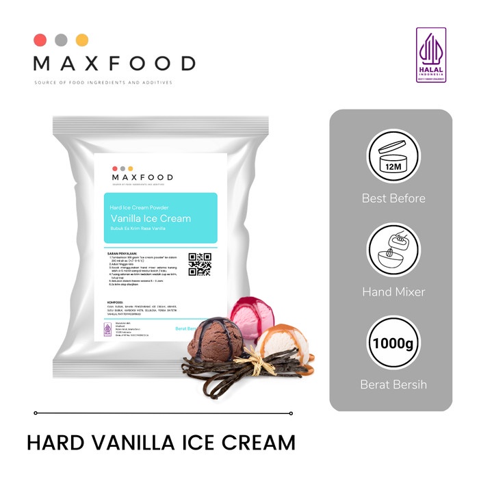 

Vanilla Ice Cream Powder/Bubuk Es Krim Vanilla 1kg