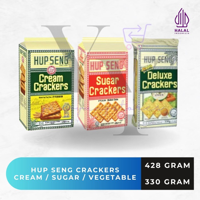 

HUP SENG Cream / Sugar Crackers Asin / Manis 428 Gram