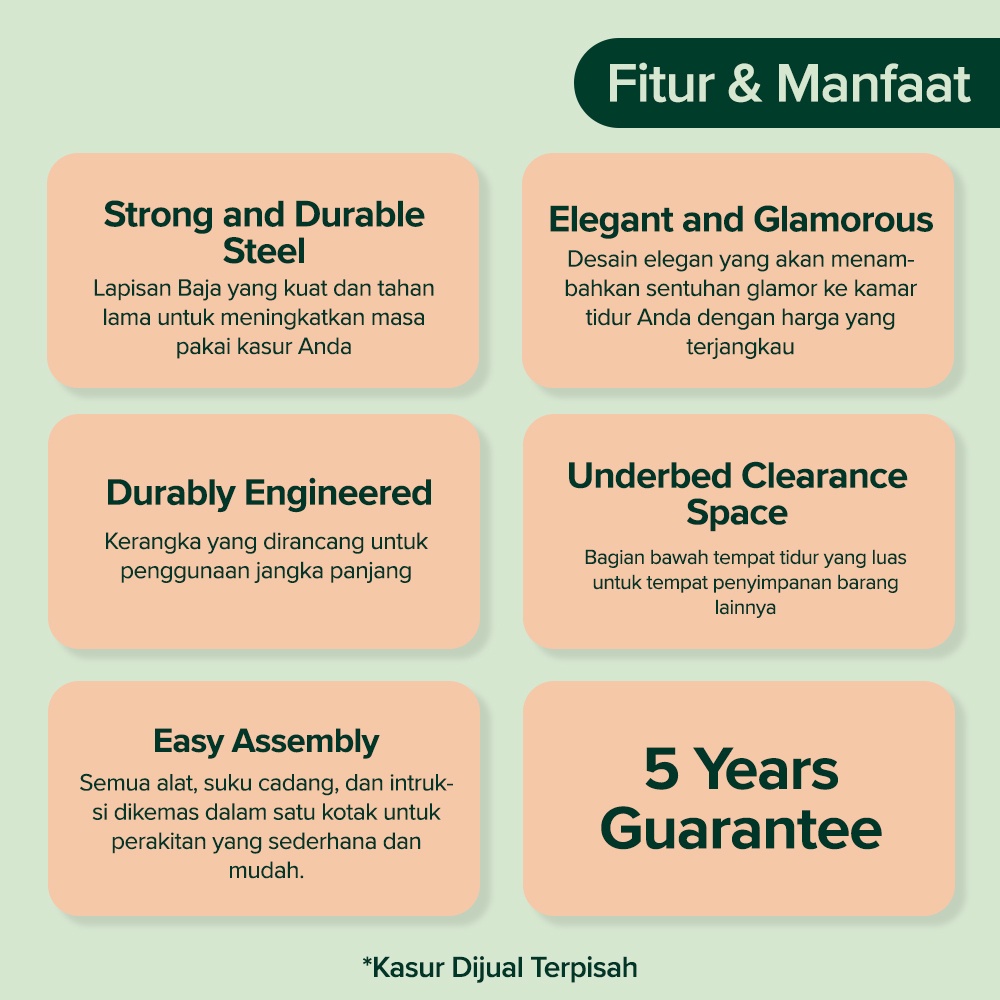 Baru Dipan Tempat Tidur Zinus Abel Ranjang Besi Divan Kasur