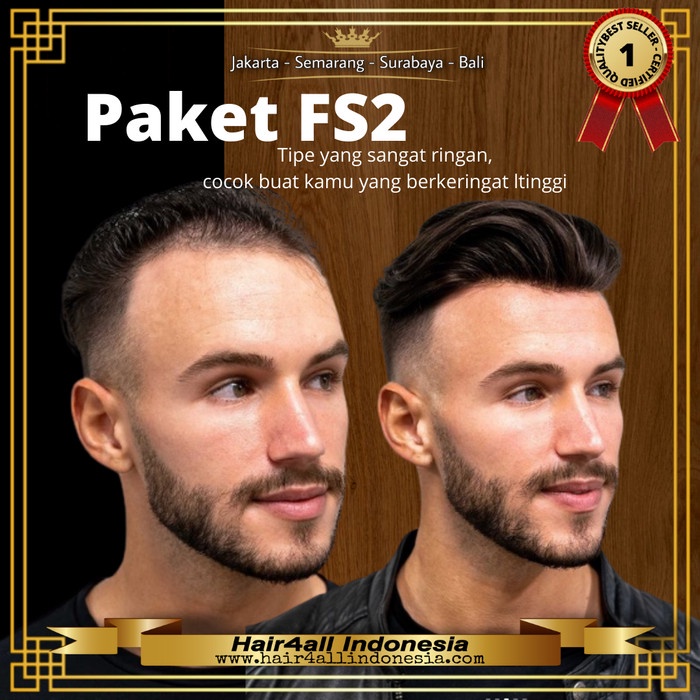 PREMIUM FS2 Toupee premium hair lace wig pria rambut palsu asli NOT MONOXIDIL