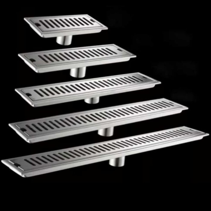 PREMIUM Floor drain garis kotak panjang / Floor drain stainless 20 cm - 80 cm