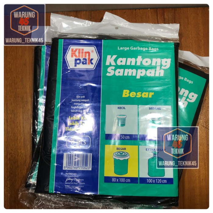 PREMIUM Klinpak - klin pak Plastik Kantong Sampah Besar 80 x 100 cm isi 8 pcs