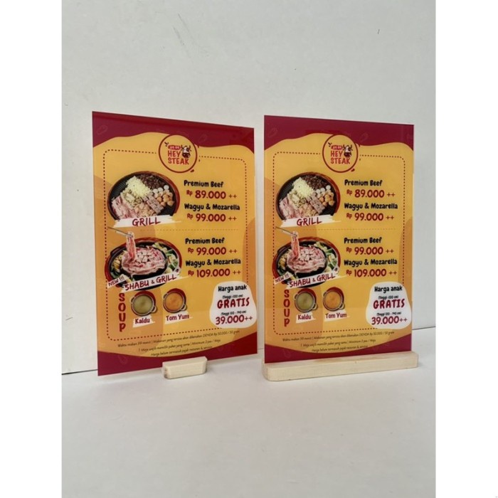 

Akrilik Menu Resto Cafe Acrylic Board UV Printing