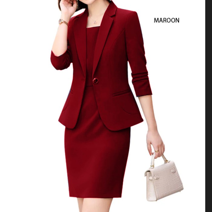 Setelan Blazer Dan Dress Kantor Wanita Best Seller