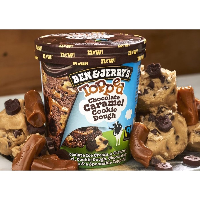 

Promo Terbatas Ben & Jerry Topped Chocolate Caramel Cookie Dough Ice Cream Aman
