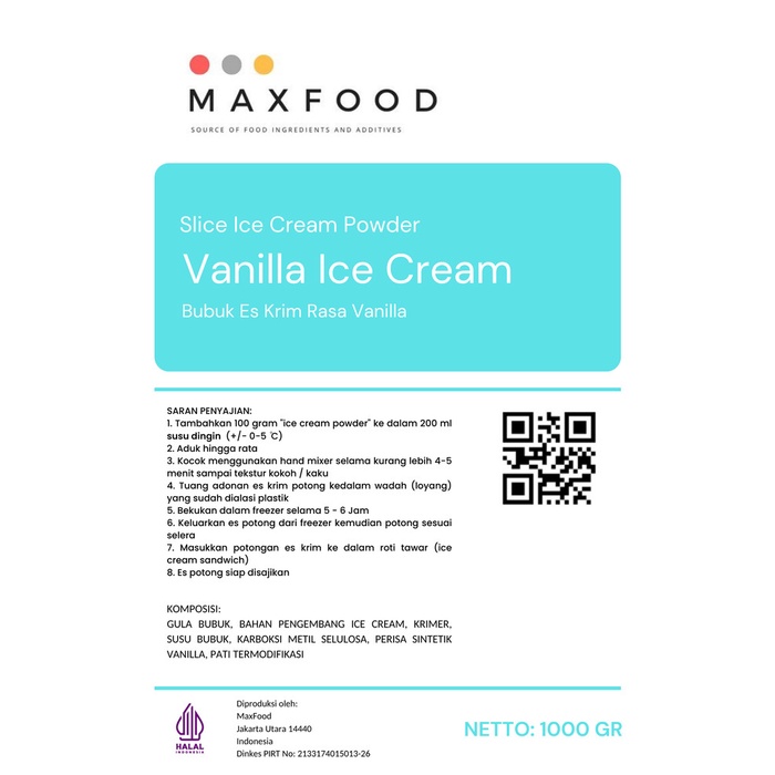 

Sale Terbatas Bubuk Es Krim Potong Vanila / Es Potong Vanilla 1 Kg Aman