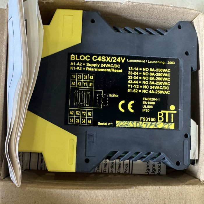 BTI BLOC C4SX/24V EXTENSION OF SAFETY RELAY
