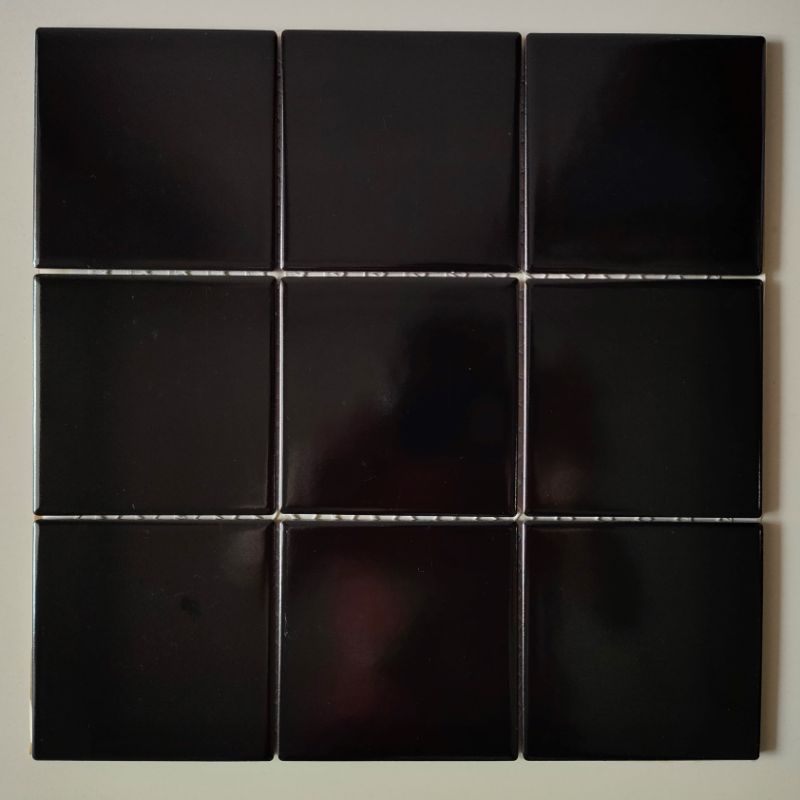 Keramik Dinding Dapur Hitam Matte Mosaic Cotto Hitam Matte Uk 10x10 cm AY0