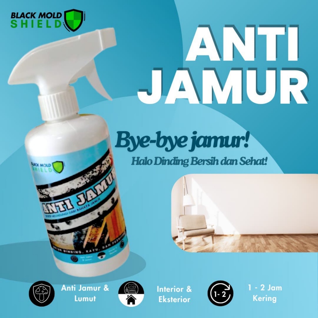 Black Mold Shield Anti Jamur Lumut dinding, pembersih jamur lumut, kayu, dinding, walpaper AY0