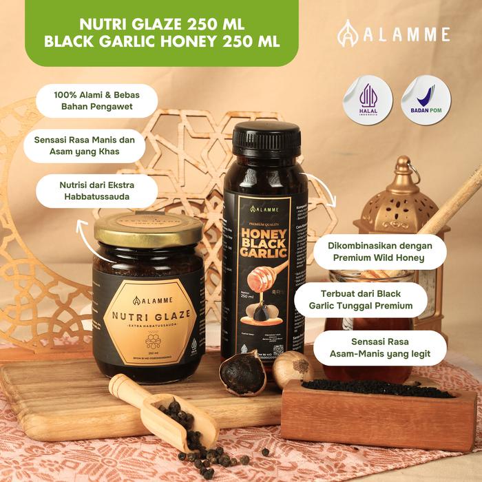 

Promo Terbatas Paket Best Seller Alamme Nutri Glaze & Black Garlic Honey Alamme 250Ml+250Ml Aman