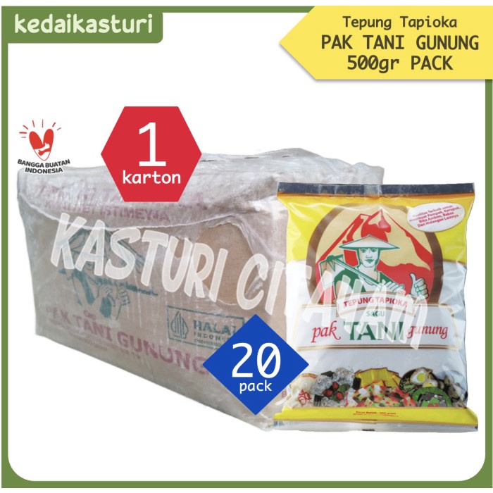 

Tepung Tapioka Sagu Cap Pak Tani Gunung 500 gr [1 Karton x 20 Pack]