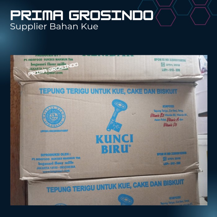 

Tepung terigu protein rendah Kunci Biru 1kg isi 12pcs - GOSEND/GRAB