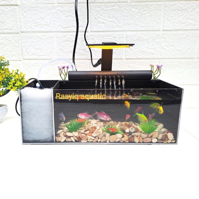 

BERKUALITAS *PROMO*AQUARIUM MINI AKRILIK MURAH FULLSET AIR MANCUR/IKAN HIAS/CUPANG