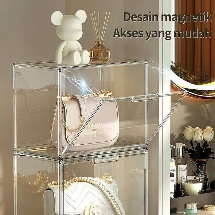 

TERJAMIN Bohan Transparent Storage Display Box XXL Kotak Penyimpanan Sepatu Display Tas Buku