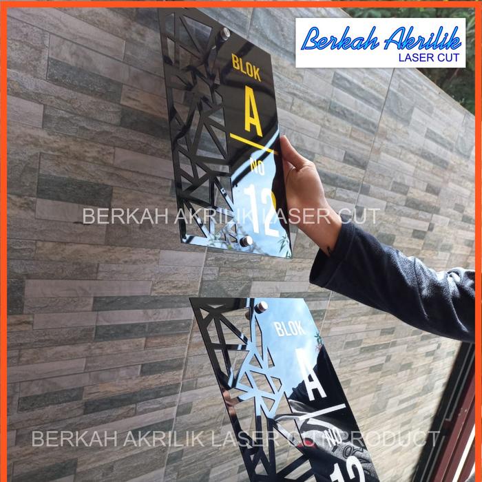 

MURAH Papan Nomor rumah akrilik type aesthetic Minimalis modern industrial laser cutting + free pen