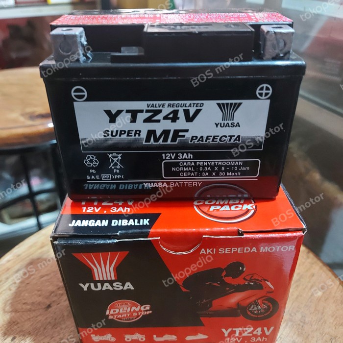 Aki Yuasa YTZ4V Beat, Supra 125, Mio J, Mio m3. Aki Kering Motor