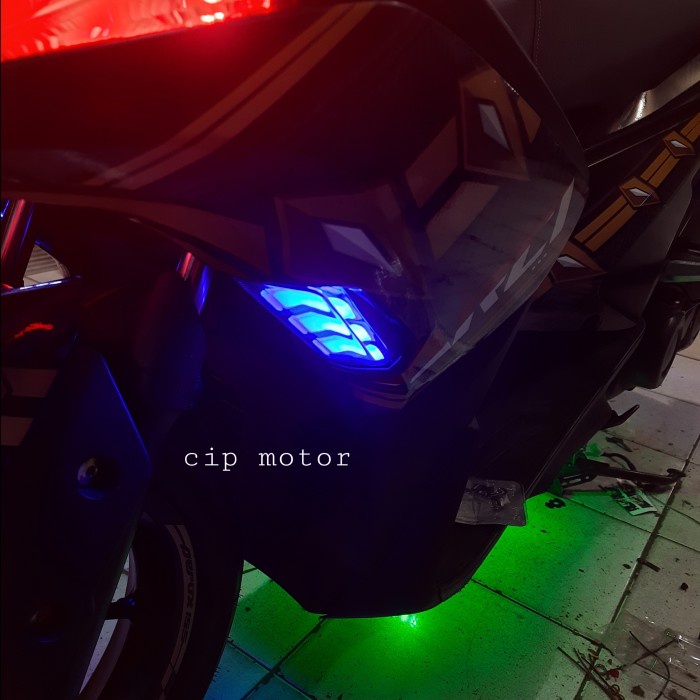 Lampu Sen Aerox Led Senja merah putih biru sen Aerox Running