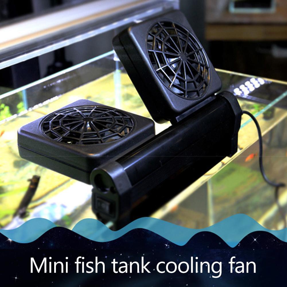 Adjustable Mini Aquarium Cooling Fan Aquarium Fish Tank Marine Pond Mute Chiller Fan Temperature Con