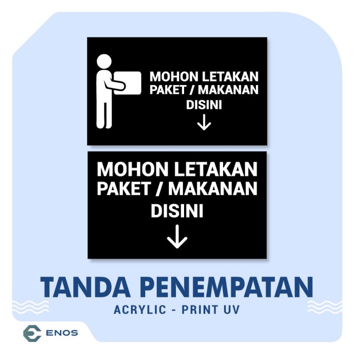 

CUCI GUDANG SIGN PAKET TARUH DISINI / SIGN KURIR ANTAR BARANG / SIGN BOARD AKRILIK