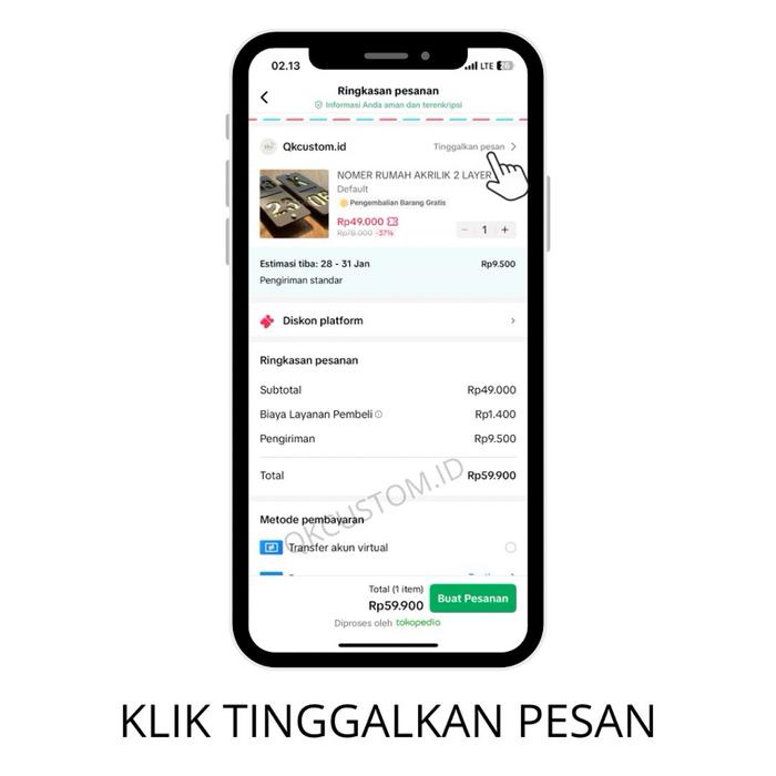 

CUCI GUDANG Qkcustom.id - Nomor Rumah Akrilik Aesthetic 2 Layer 25x10cm - Free Pen Stainless