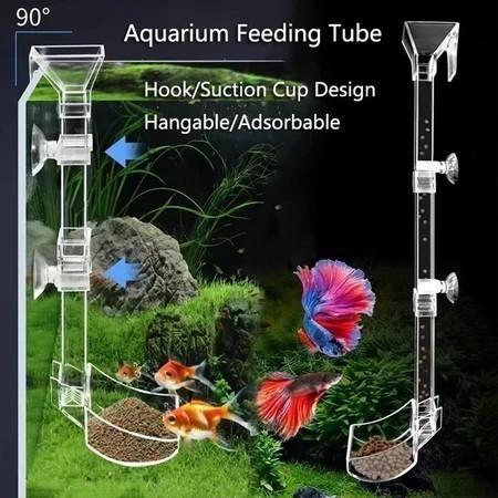 

BERMUTU Tempat makan ikan Akrilik 17/28/38CM Acrylic Feeding Tube /Fish Tube Feeder Aquarium