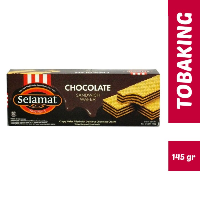 

JTTOP" SELAMAT WAFER CHOCOLATE 145 GR SLAMAT SANDWICH COKLAT WAFER COKELAT