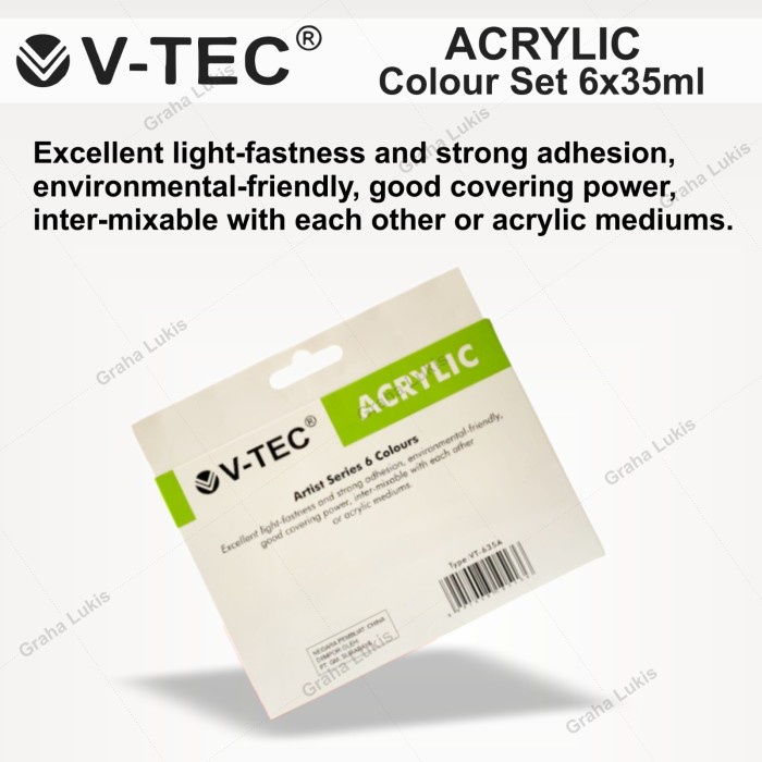 

TERBATAS V-TEC Acrylic Artist Series / Cat Akrilik Set 6 x 35ml