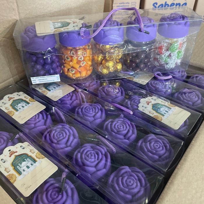 

JTTOP" 1 PAKET HAMPERS COKLAT MAWAR UNGU ISI 5 TOPLES