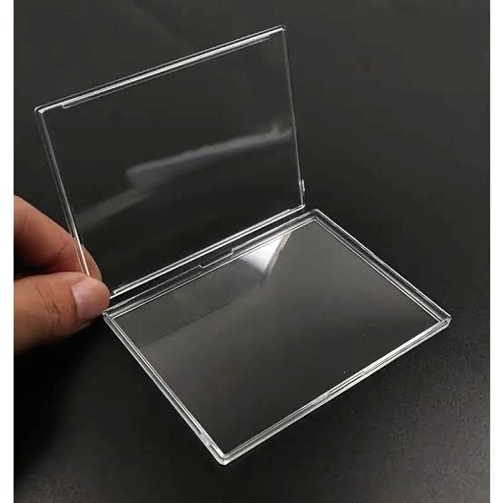 

HEMAT Mini Snap Card Holder TCG Kartu Pokemon Digimon MTG One Piece - Toploader Akrilik ukuran