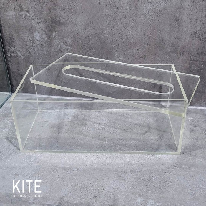 

PRODUK TERBATAS Tempat Tissue Akrilik Transparan Kotak Minimalis Clear Polos