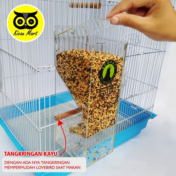 

SPECIAL DISPENSER SOLITER WADAH PAKAN BURUNG LOVEBIRD AKRILIK SEMPATI TKRMKTP1