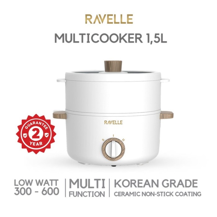 Ravelle Panci Listrik Multicooker - Panci Portable Multifungsi 1.5L