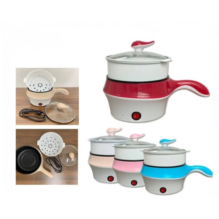 PANCI ELEKTRIK kukus+goreng - Panci Mini Listrik Multifungsi Stainless