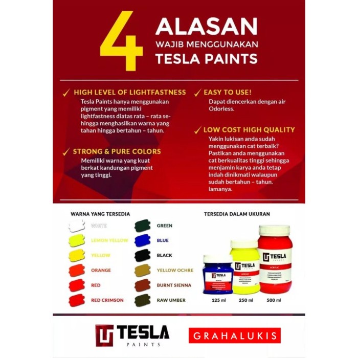 

EKSLUSIF Tesla Paints - Acrylic Paints / Cat Akrilik 250ml