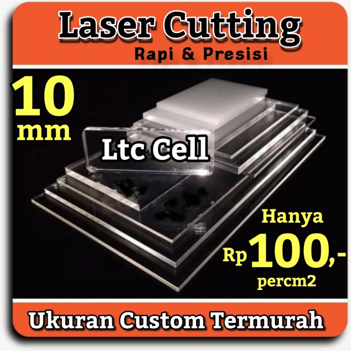 

TERPERCAYA Acrylic 10mm Lembaran Bening Clear POTONG LASER Akrilik Custom