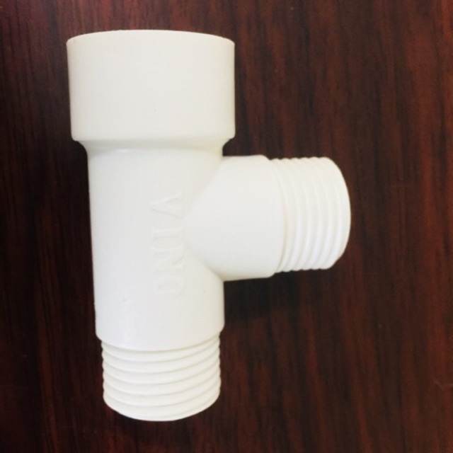 Nepel Tee 1/2 PVC Vino - T shower sock sambungan pipa drat luar dan drat dalam