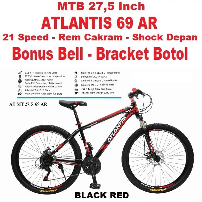 Mtb 27.5 Atlantis 69 At Mt Sepeda Gungung Mountain Bike Bonus Bell Dan Bracket Botol #Gratisongkir