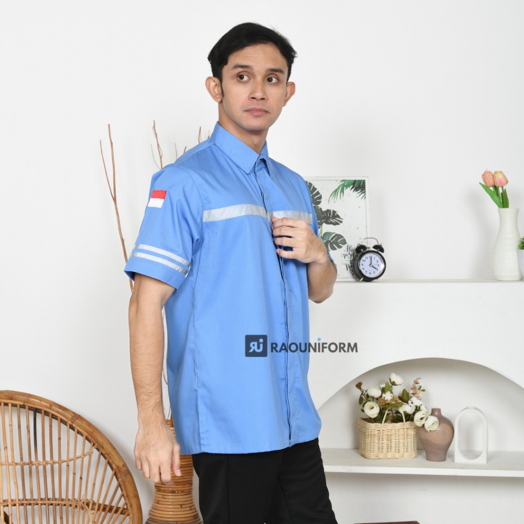 Disc Wearpack Safety Lengan Pendek/Baju Kerja Proyek/Seragam Kerja Pria Lengan Pendek/Baju Safety