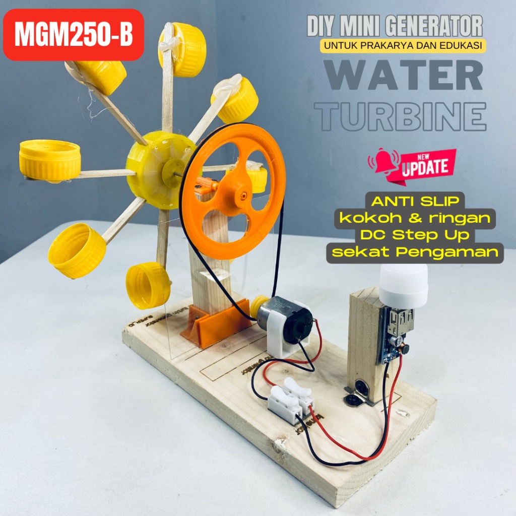 DIY KIT EDUKASI MINI WATER TURBINE FLOW GENERATOR TRUBINE GENERATOR TURBIN AIR KINCIR AIR