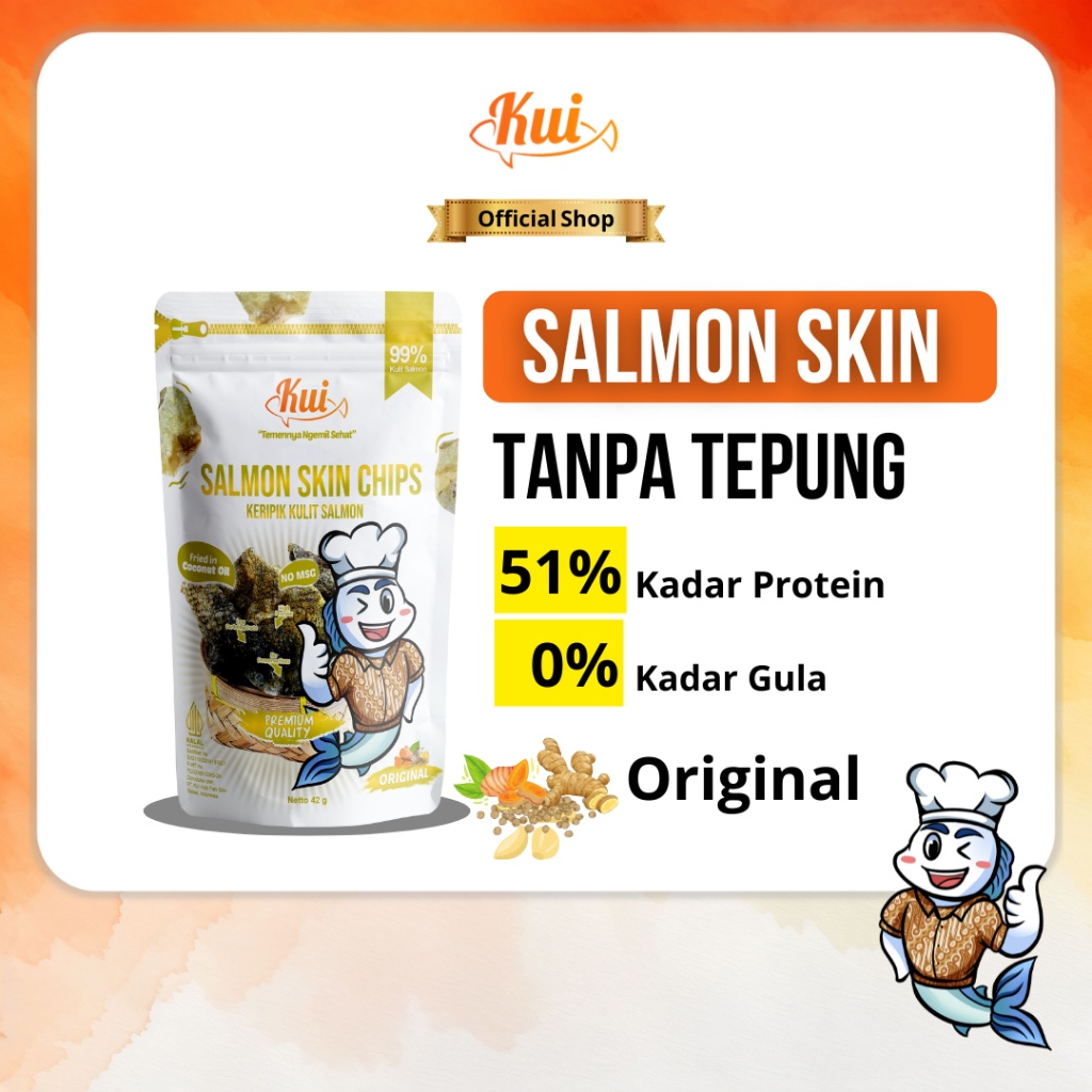 

KUI Salmon Skin No Msg / MPASI Keripik Kulit Ikan Salmon Premium Tanpa Tepung / Original WE!