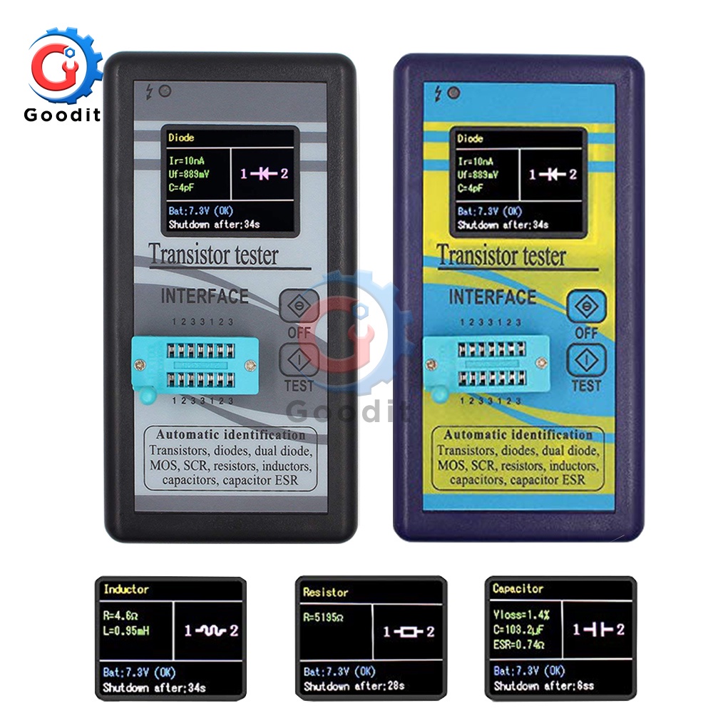 M328 Multi-Purpose Digital Transistor Tester Diode Resistor 128*160 Diode Thyristor Capacitance mult