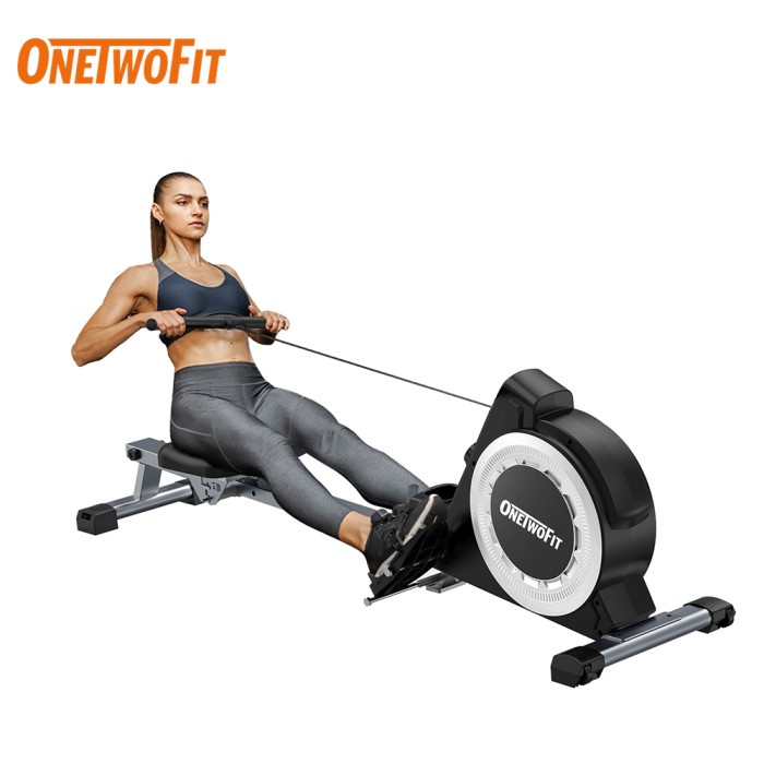 OneTwoFit Rowing Machine Resistensi Adjustable 16 tingkat