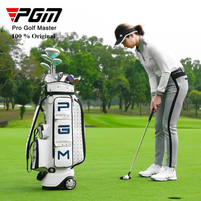 PGM QB036 Tas Golf Club Bag Korea Model Trolley Roda Troli Hold Muat 13 Stick